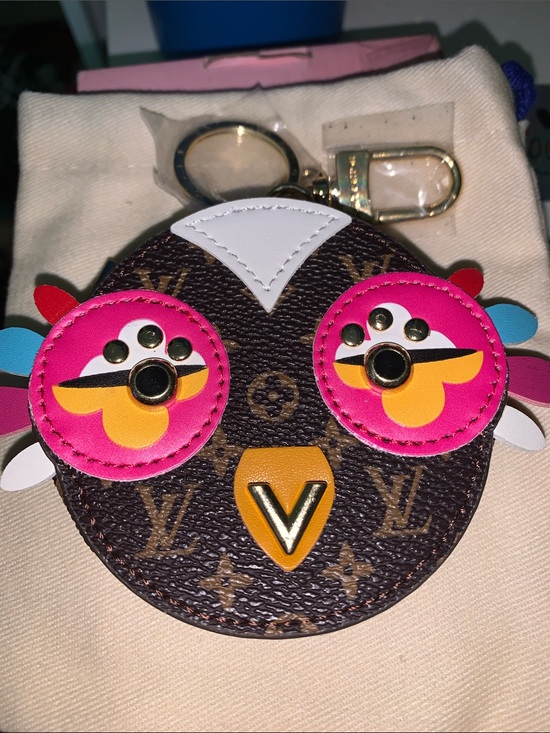 Monogram bag charm Accessories - Monogram Owl pouch purse/bag charm keychain